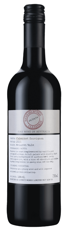 Hand Select Cleanskin McLaren Vale Cabernet Sauvignon Hand Select Cleanskin McLaren Vale Cabernet Sauvignon