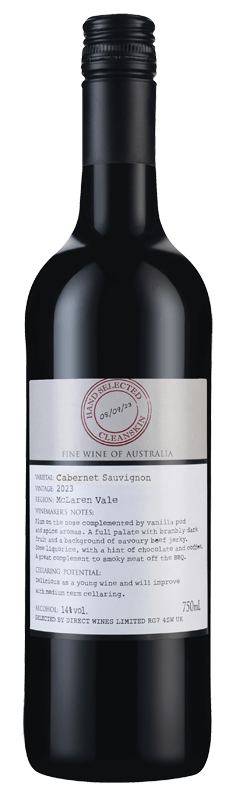 Hand Select Cleanskin McLaren Vale Cabernet Sauvignon Hand Select Cleanskin McLaren Vale Cabernet Sauvignon