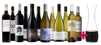 Elite Fine Reds & Whites Dozen + FREE Decanter