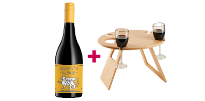 Free Corryton Burge Shiraz & Picnic table with Glasses