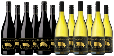 50% OFF The Black Pig 'The Prize' Shiraz & Chardonnay Dozen